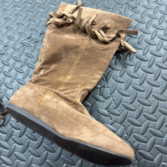 Aéropostale Western Boots Women's 9 Brown Suede Fringe Closed Toe Winter Outdoor - Picture 5 of 6